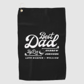 Serviette De Golf Funny Golfer meilleur papa par pair | Nom du monog (Devant)