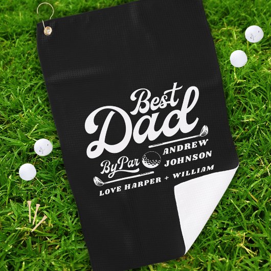 Serviette De Golf Funny Golfer meilleur papa par pair | Nom du monog