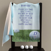 Serviette De Golf Funny Happy Golfing Nom Monogram Golf Towel