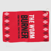Serviette De Golf Funny Jacquard Rouge Le Brûleur de ver ... (Horizontal)