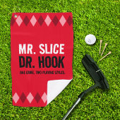 Serviette De Golf Funny Jacquard rouge M. Slice et Dr Hook ...