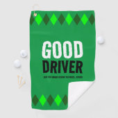 Serviette De Golf Funny Jacquard vert bon conducteur ... (En situation)