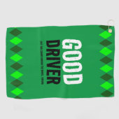 Serviette De Golf Funny Jacquard vert bon conducteur ... (Horizontal)
