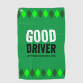 Serviette De Golf Funny Jacquard vert bon conducteur ... (Devant)