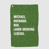 Serviette De Golf Funny Lawn Mowing Legend Personalized (Devant)