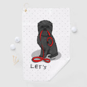 Serviette De Golf Funny Let's Go! Walk Affenpinscher (Black Natural) (En situation)
