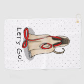 Serviette De Golf Funny Let's Go! Walk Afghan Hound (Cream) (Horizontal)