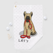 Serviette De Golf Funny Let's Go! Walk Briard (cr tawny black 1) (En situation)
