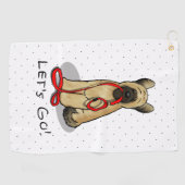 Serviette De Golf Funny Let's Go! Walk Briard (cr tawny black 1) (Horizontal)