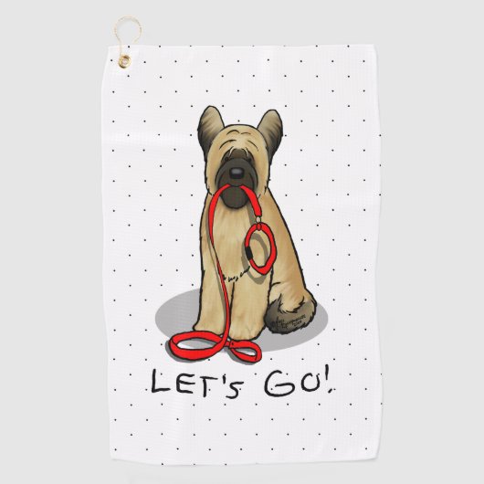 Serviette De Golf Funny Let's Go! Walk Briard (cr tawny black 1) (Devant)