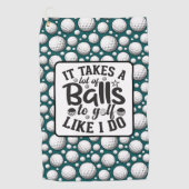 Serviette De Golf Funny Lousy Golfer noir et blanc (Devant)