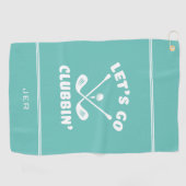 Serviette De Golf Funny Modern Golfer Humor Sports Teal  (Horizontal)