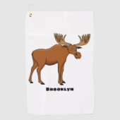 Serviette De Golf Funny moose (Devant)