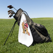 Serviette De Golf Funny Père Noël équitation Goldendoodle Chien Noël (Vert)