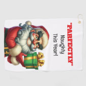 Serviette De Golf Funny Père Noël Holiday (Horizontal)
