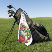 Serviette De Golf Funny Père Noël Holiday (Vert)