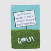 Serviette De Golf Funny Plus Grand Golfeur jamais Poème Monogramme (Devant)