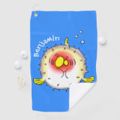 Serviette De Golf Funny puffer fish porcupine fish cartoon (En situation)