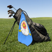 Serviette De Golf Funny puffer fish porcupine fish cartoon (Vert)