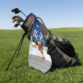 Serviette De Golf Funny Reindeer Peeking Christmas Meme  (Vert)