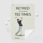 Serviette De Golf Funny Retirement Now Accepting Tee Times Gift (En situation)