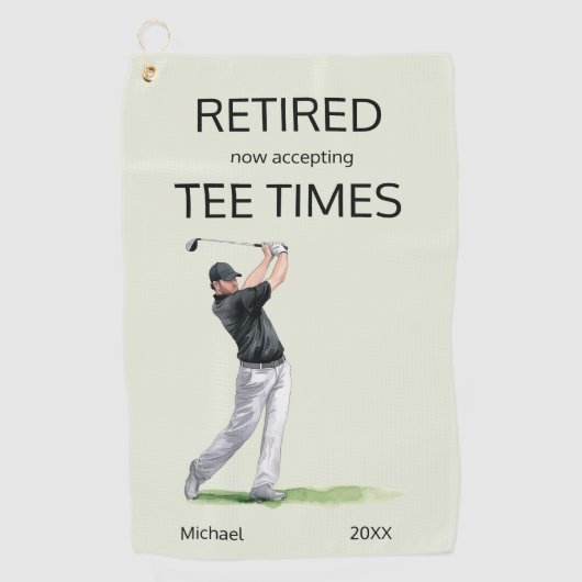 Serviette De Golf Funny Retirement Now Accepting Tee Times Gift (Devant)