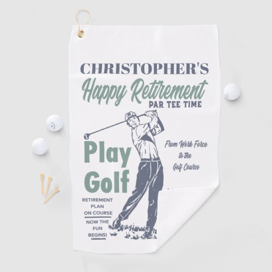 Serviette De Golf Funny Retraite Golfer Thème Retro Golf (En situation)