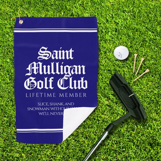 Serviette De Golf Funny Saint Mulligan Golf Club Membre à vie