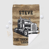 Serviette De Golf Funny Transport Semi Truck Driver Custom Name (En situation)