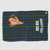 Serviette De Golf Funny Worlds Best Chien Papa Golf Golfer Personnal (Horizontal)