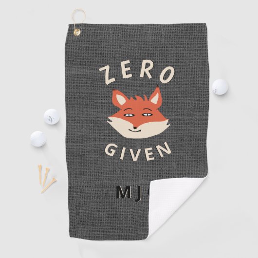 Serviette De Golf Funny Zero Fox donné monogramme (En situation)
