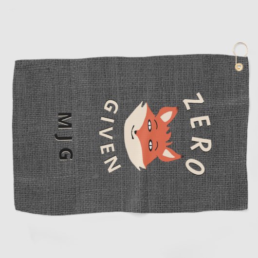 Serviette De Golf Funny Zero Fox donné monogramme (Horizontal)