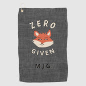 Serviette De Golf Funny Zero Fox donné monogramme (Devant)
