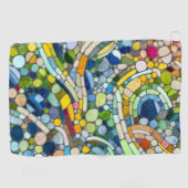 Serviette De Golf Galets colorés Art Mosaïque (Horizontal)