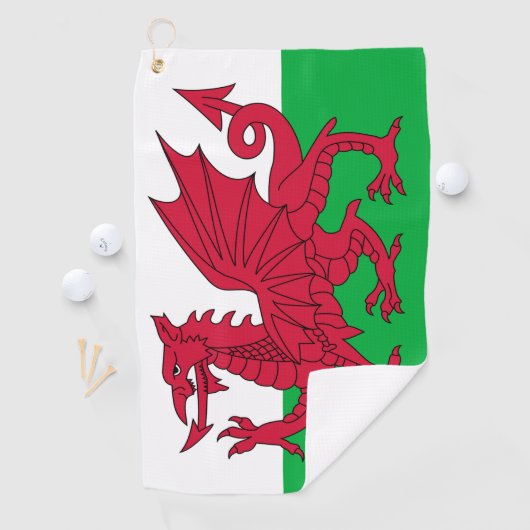 Serviette De Golf Gallois Drapeau & golf Pays de Galles - Cymru /spo (En situation)
