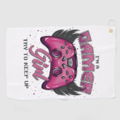 Serviette De Golf Gamer Girl design (Horizontal)