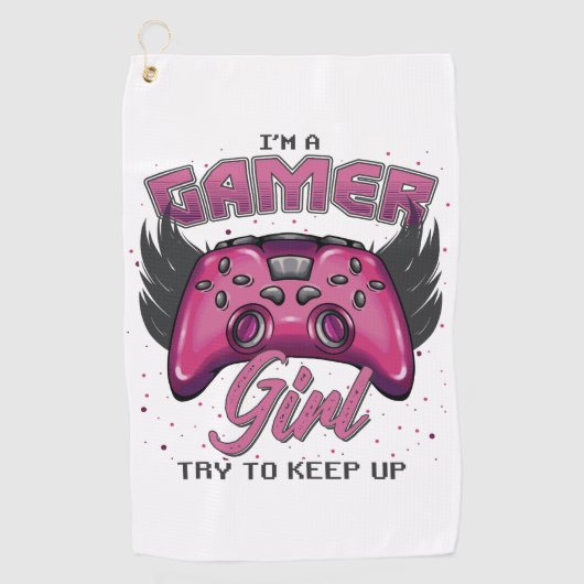 Serviette De Golf Gamer Girl design (Devant)