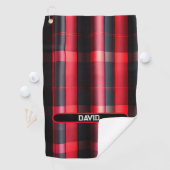 Serviette De Golf Gamme Abstraite Red Black Plaid (En situation)
