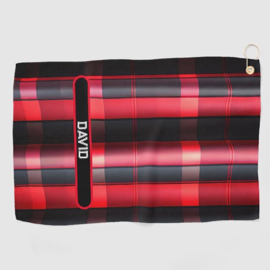 Serviette De Golf Gamme Abstraite Red Black Plaid (Horizontal)