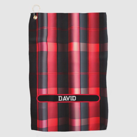 Serviette De Golf Gamme Abstraite Red Black Plaid (Devant)