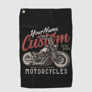 Serviette De Golf Garage de moto Rebel Cruiser Personnalisé