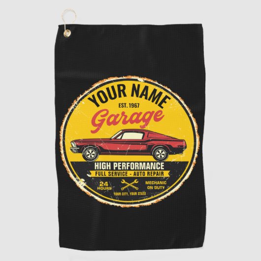 Serviette De Golf Garage de voiture classique rouge rapide 1967 pers (Devant)