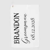 Serviette De Golf Garçons d'honneur Typographie Moderne pour mariage (Devant)
