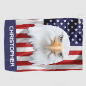 Serviette De Golf Garder l'aigle, le drapeau américain, patriotique (Horizontal)