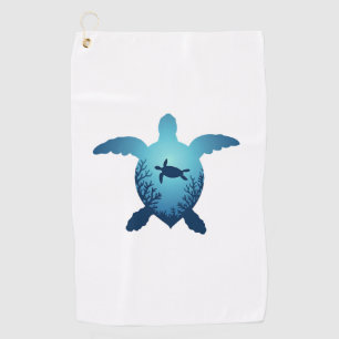 Serviette De Golf Gardez la mer sans plastique Sauvez les tortues de