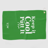 Serviette De Golf Gardez-Le Cool Et Mettez-Le À L'Initiale (Horizontal)