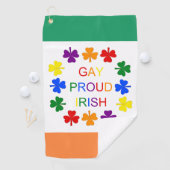 Serviette De Golf Gay Fier Irlandais LGBT Rainbow Shamrocks (En situation)