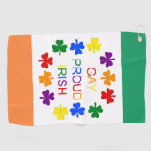 Serviette De Golf Gay Fier Irlandais LGBT Rainbow Shamrocks (Horizontal)