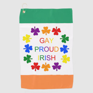 Serviette De Golf Gay Fier Irlandais LGBT Rainbow Shamrocks