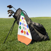 Serviette De Golf Gay Fier Irlandais LGBT Rainbow Shamrocks (Vert)